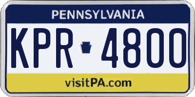 PA license plate KPR4800