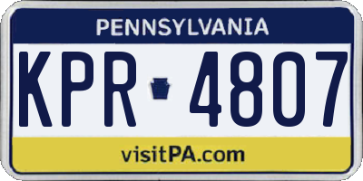 PA license plate KPR4807