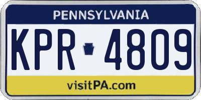 PA license plate KPR4809