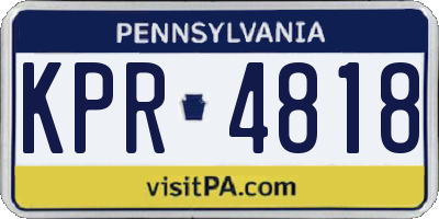 PA license plate KPR4818