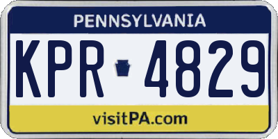 PA license plate KPR4829