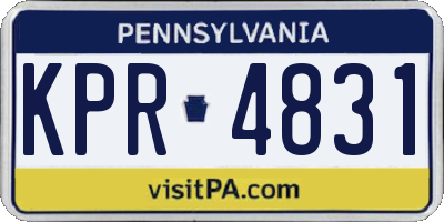 PA license plate KPR4831