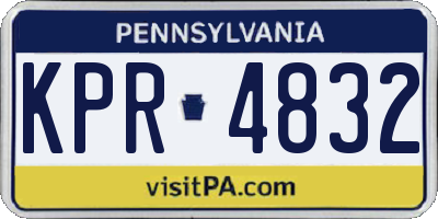 PA license plate KPR4832