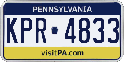 PA license plate KPR4833
