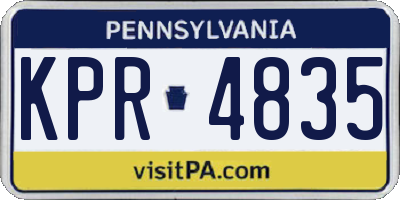 PA license plate KPR4835