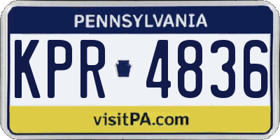 PA license plate KPR4836