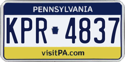 PA license plate KPR4837