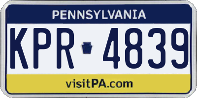 PA license plate KPR4839