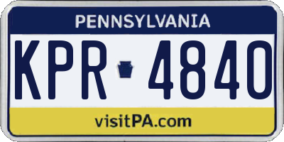 PA license plate KPR4840