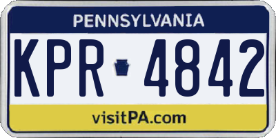 PA license plate KPR4842
