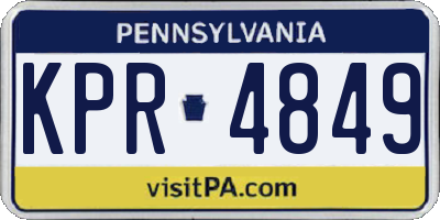 PA license plate KPR4849