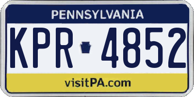 PA license plate KPR4852