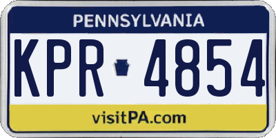 PA license plate KPR4854