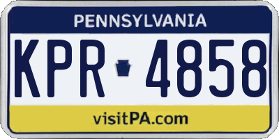 PA license plate KPR4858