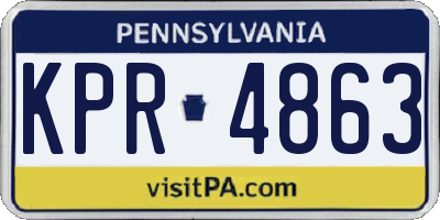 PA license plate KPR4863