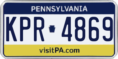 PA license plate KPR4869