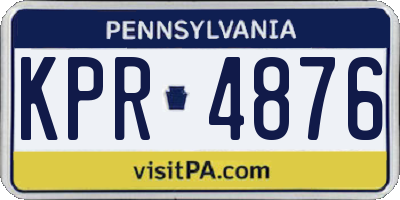 PA license plate KPR4876
