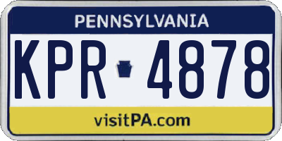 PA license plate KPR4878