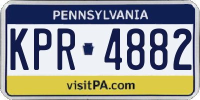 PA license plate KPR4882
