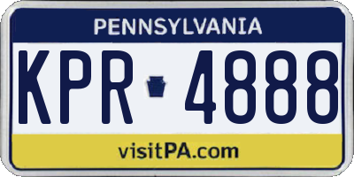 PA license plate KPR4888