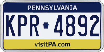 PA license plate KPR4892