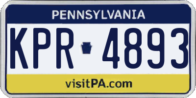 PA license plate KPR4893