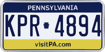 PA license plate KPR4894