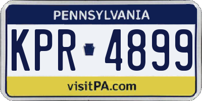 PA license plate KPR4899