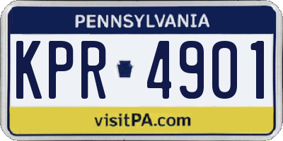 PA license plate KPR4901