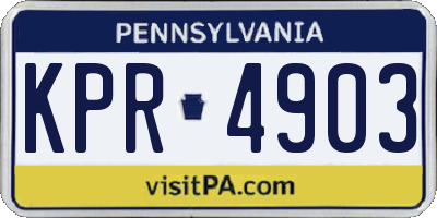 PA license plate KPR4903