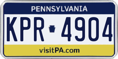 PA license plate KPR4904