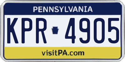 PA license plate KPR4905