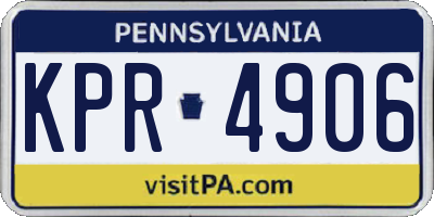 PA license plate KPR4906