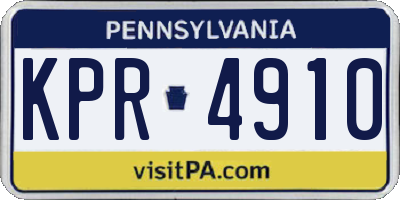 PA license plate KPR4910