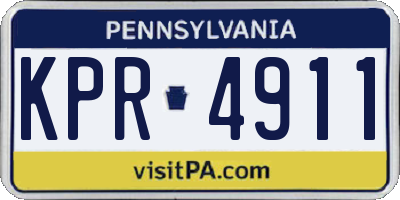 PA license plate KPR4911