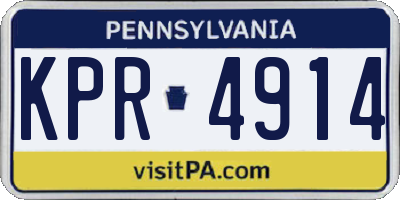 PA license plate KPR4914