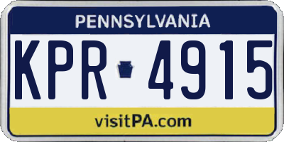 PA license plate KPR4915