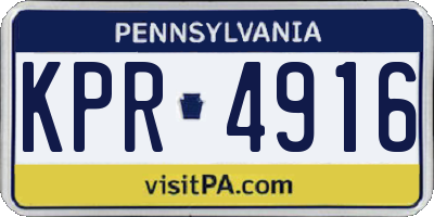 PA license plate KPR4916