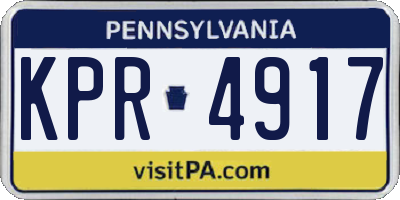 PA license plate KPR4917