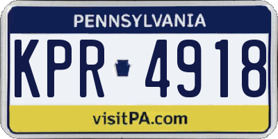 PA license plate KPR4918