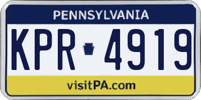 PA license plate KPR4919
