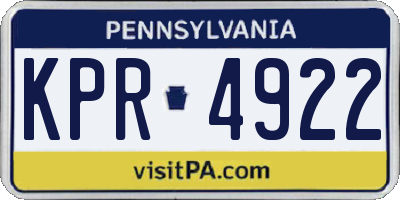 PA license plate KPR4922