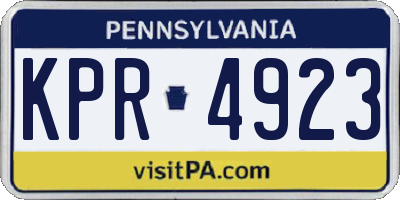 PA license plate KPR4923