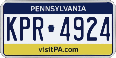 PA license plate KPR4924