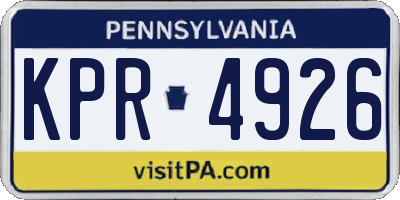 PA license plate KPR4926