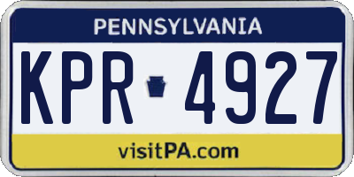 PA license plate KPR4927