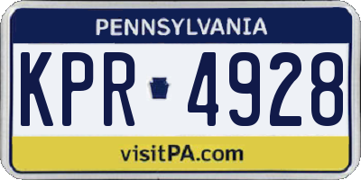 PA license plate KPR4928