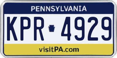 PA license plate KPR4929