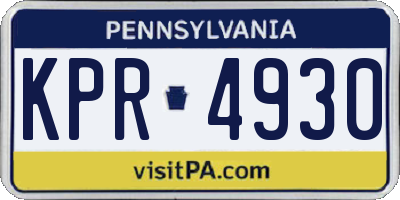 PA license plate KPR4930