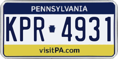 PA license plate KPR4931